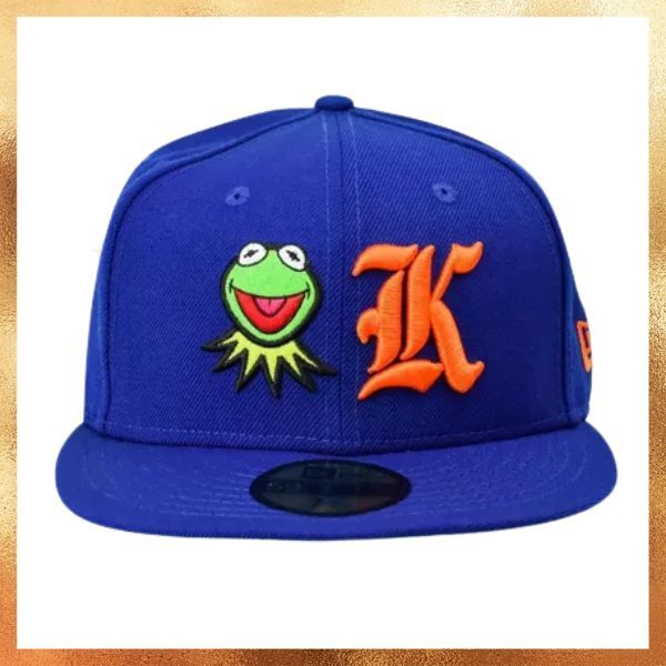 Topi New Era x Disney Kermit The Frog The Muppets Collab Blue 59FIFTY Hat Original