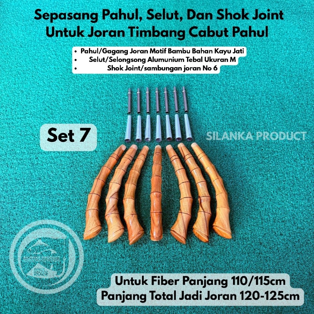 Sepasang Pahul, Selut dan Shok Joint Untuk Joran Timbang Cabut pahul U/piber 110/115cm/joran Cabut P