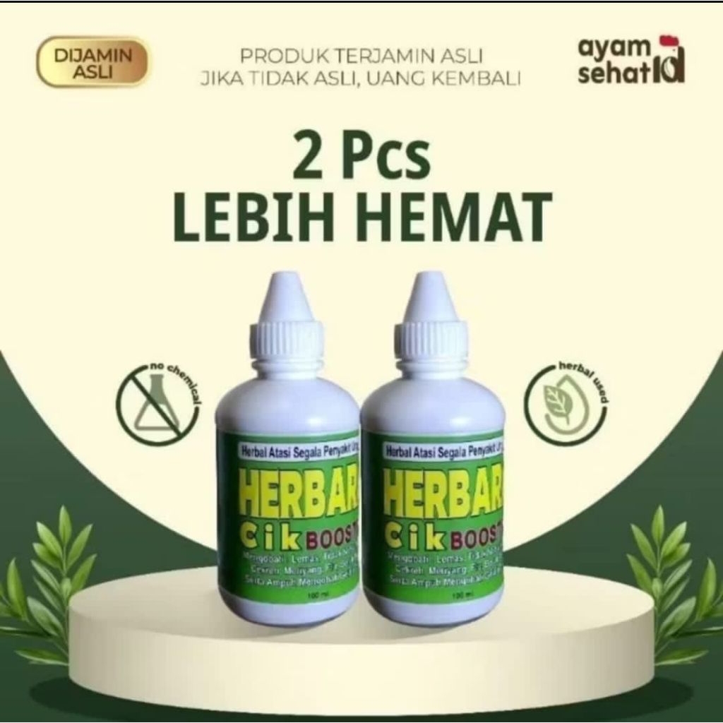 Herbaracik Booster Ayam 2 Botol Paket Herbaracik Booster - Obat Alami Untuk Ayam Sakit, Bunuh Virus 