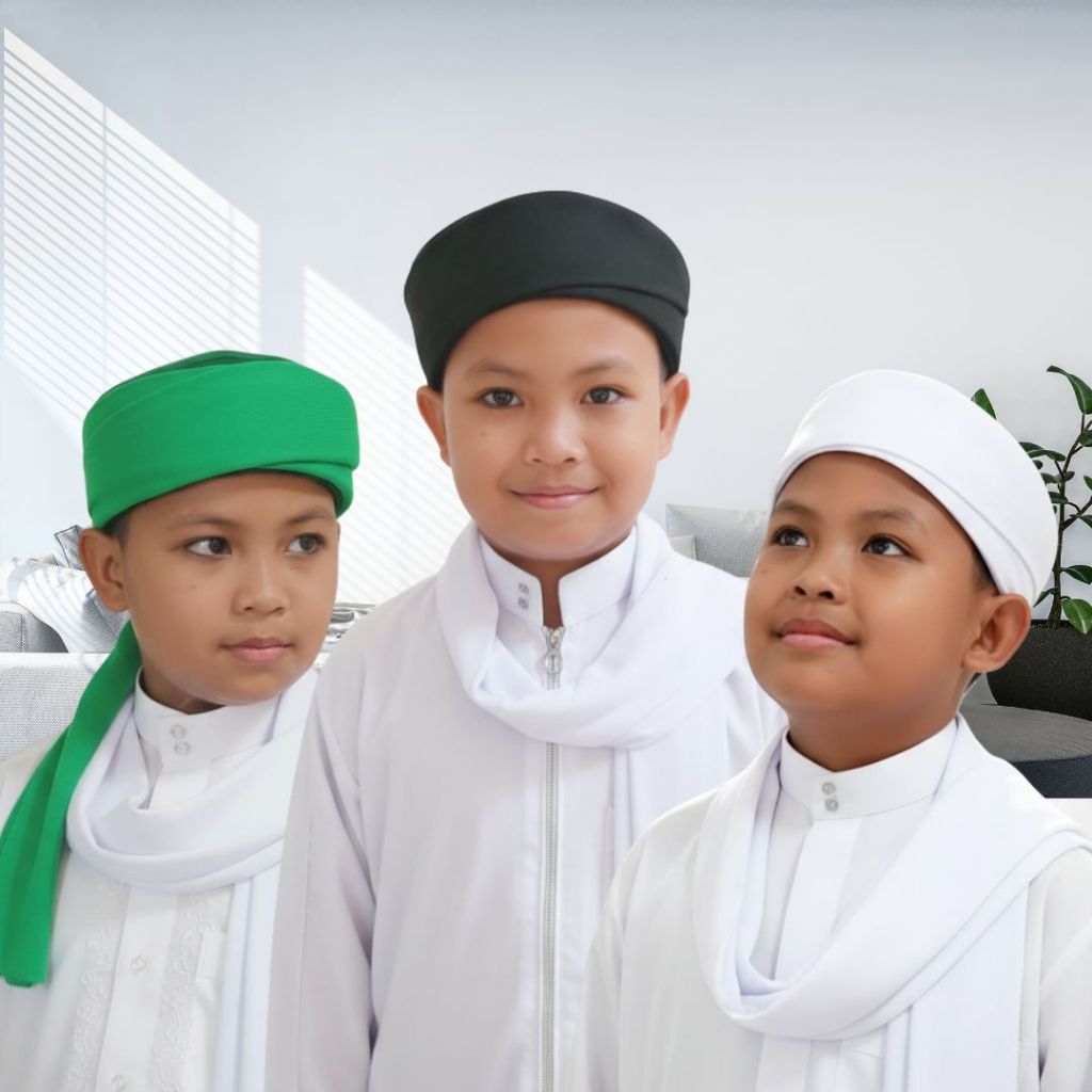 Peci Imamah Permanen 1,5 Meter Anak-anak Sorban Imamah 1,5Meter Sorban Kyai Imamah