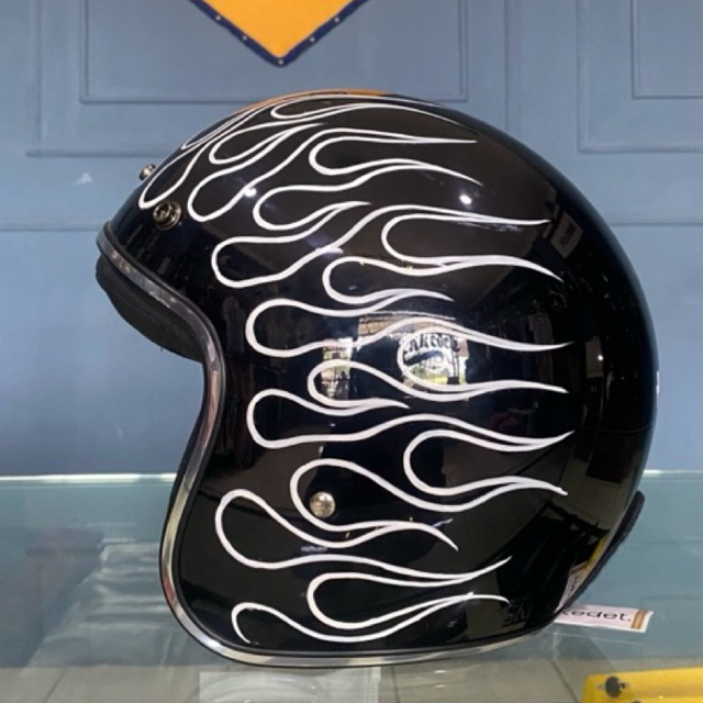 Helm halfface flame