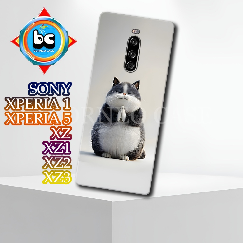 BC32/Casing HP Sony xperia 1/ Xperia 5/ XZ/ XZ1/ XZ2/ XZ3 Terbaru- Motif Kucing | Desain Stylish dan