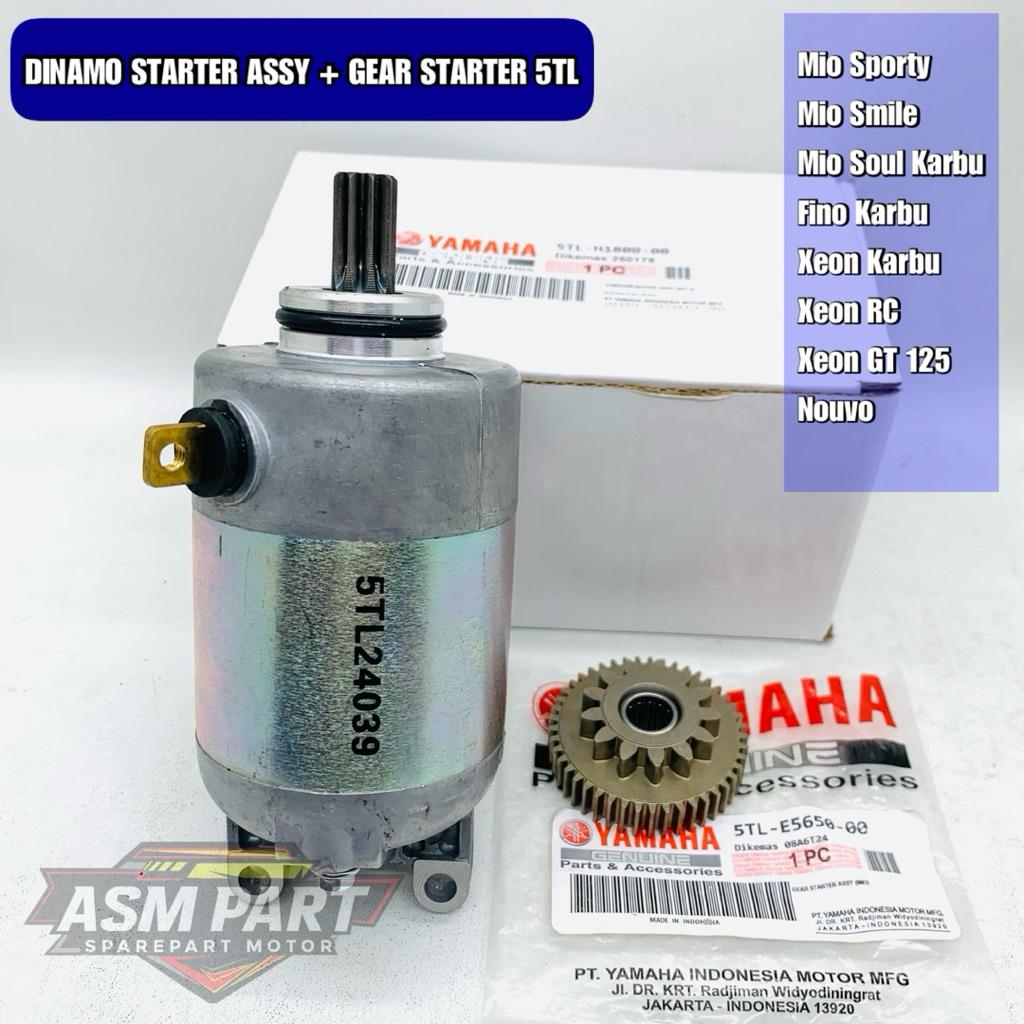 Dinamo starter + gear gir starter Mio Sporty Mio Smile Mio Soul Karbu Fino Karbu Xeon Karbu Xeon RC 