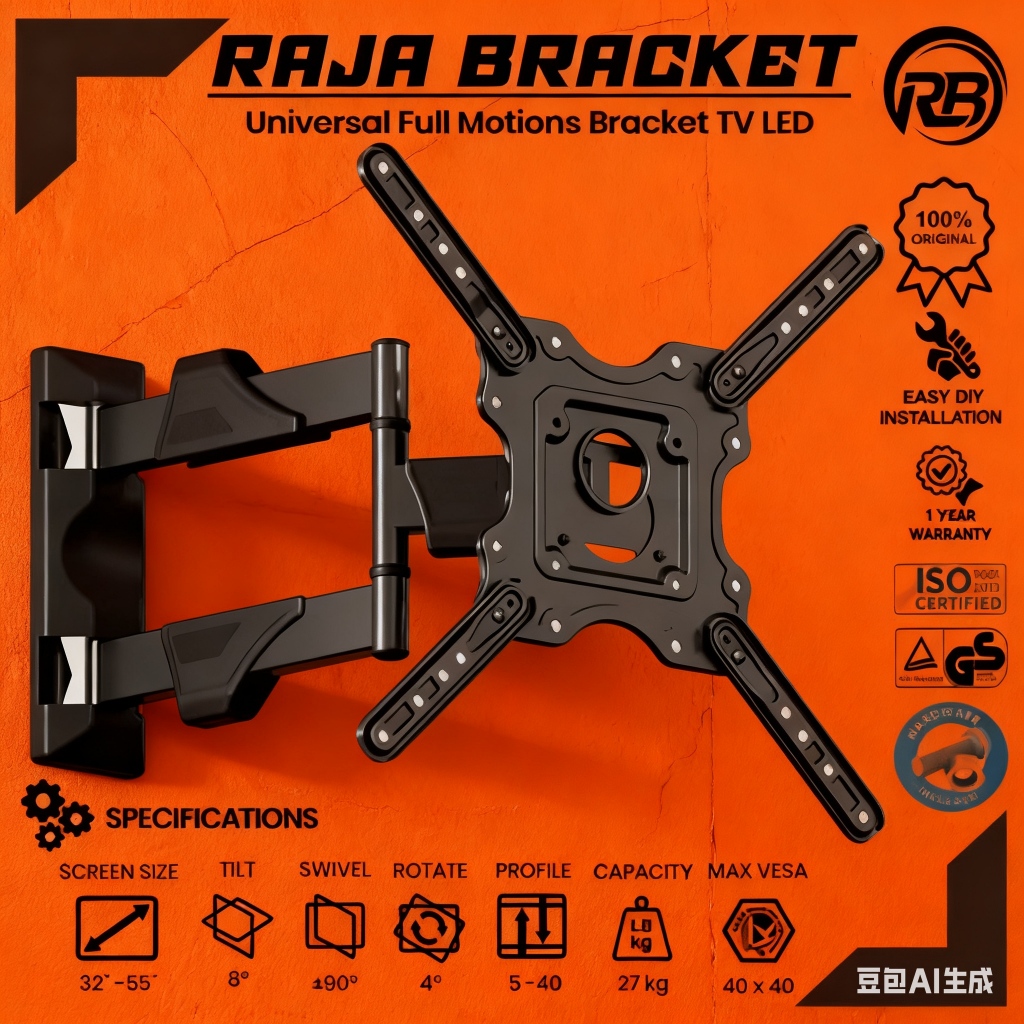 【Garansi tiga tahun】bracket tv 32 inch bracket tv Bracket Tv  Layar berputar 180° Kapasitas menahan 