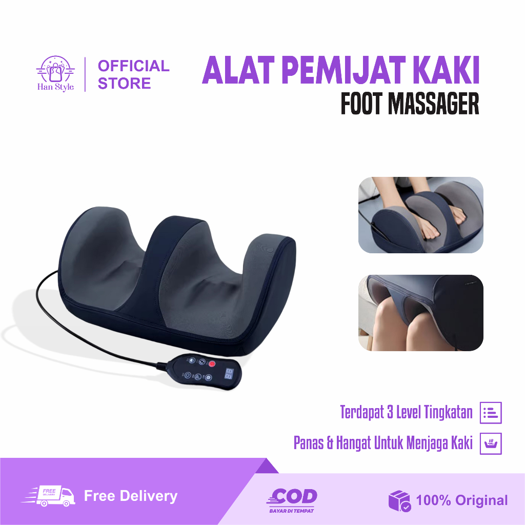 [HS] Alat Pemijat Kaki Remote Kompres Panas / Mesin Pijat Kaki Betis Navy Elektrik Terapi Getar
