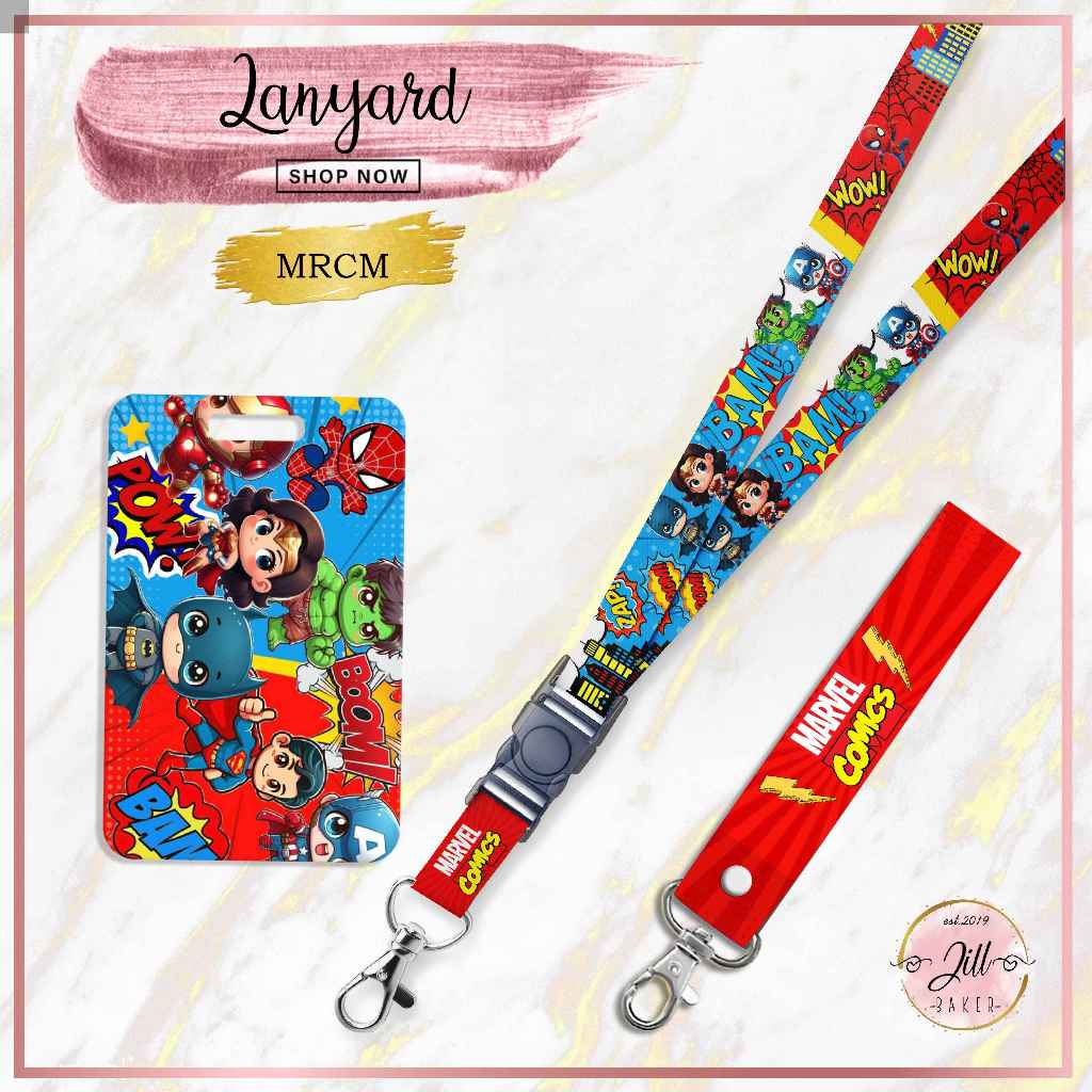 [LANYARD ID CARD] Strap Lanyard Card Holder MARVEL COMICS tali hp - gantungan kunci - Id card