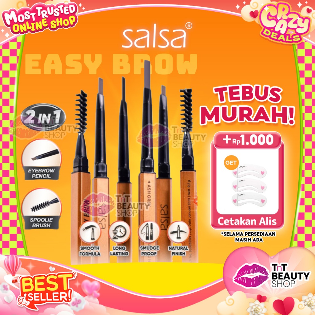 Salsa Easy Brow 2 in 1 Matic Eyebrow Pencil Pensil Alis | TnT Beauty Shop