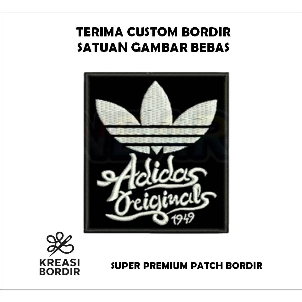 EMBLEM PATCH BORDIR LOGO ADIDAS KOTAK - Kreasibordir.id