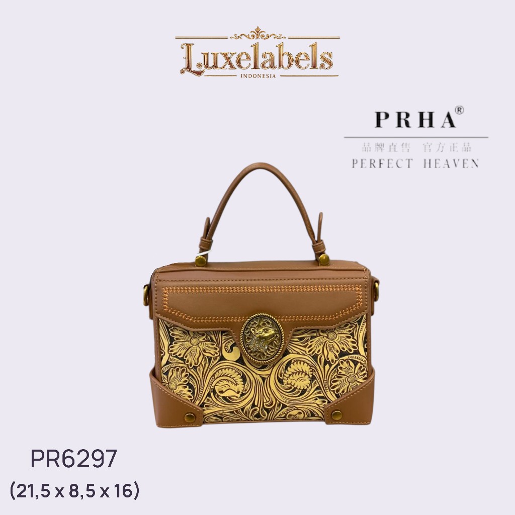 Luxelabels - PRHA Tas Selempang Wanita Coklat & Abu Motif Batik