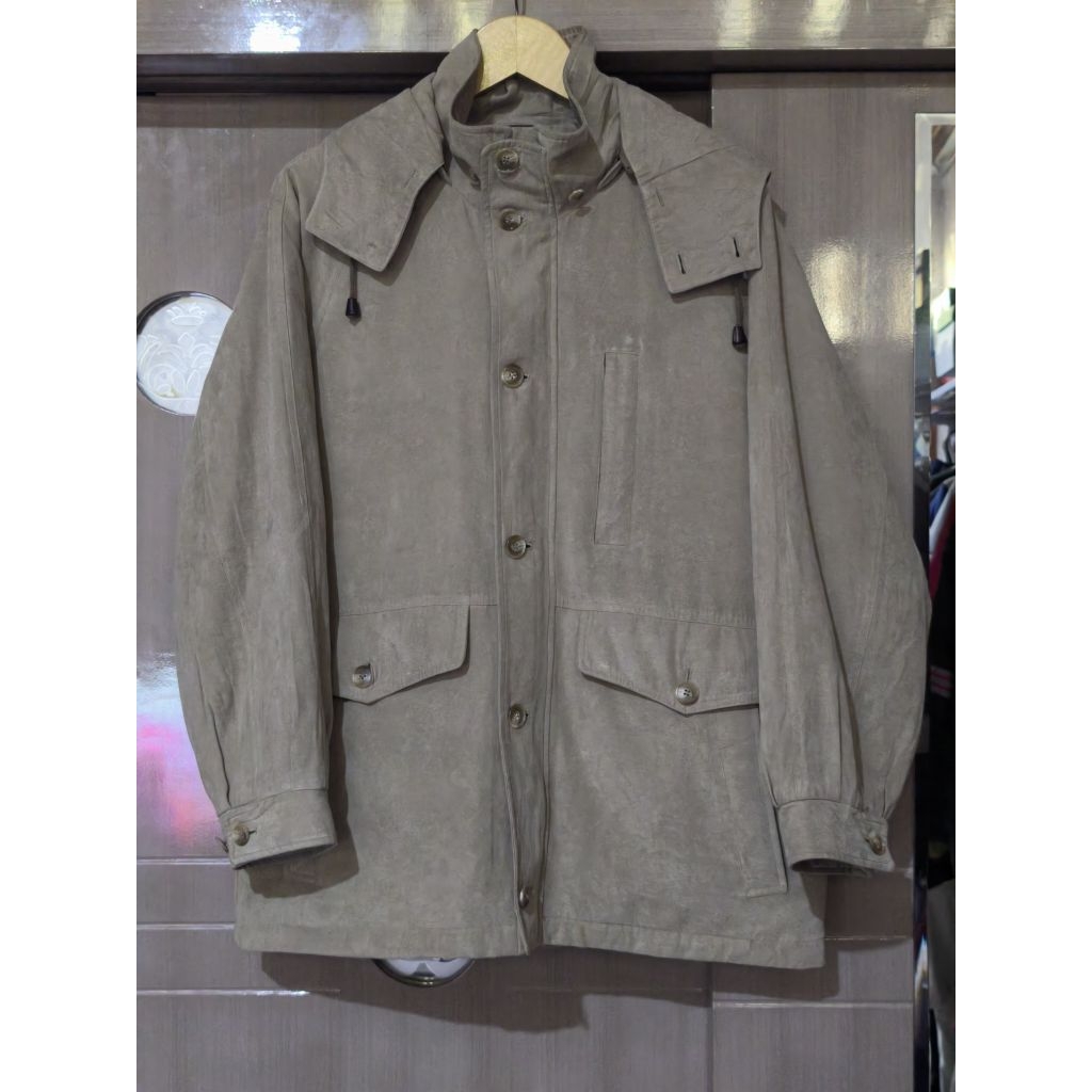 Jacket semi parka bahan suede