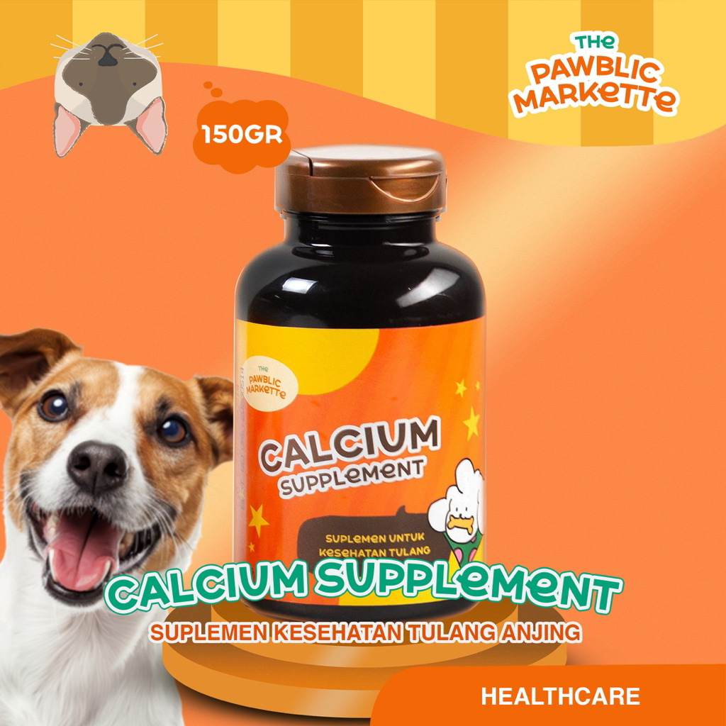 Pawblic Markette Calcium Supplement 150gr – Suplemen Kalsium Anjing untuk Tulang & Gigi Sehat