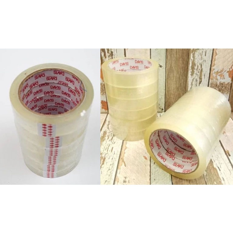 Lakban Bening 1" Davis 80 Yard Lebar 2.5cm