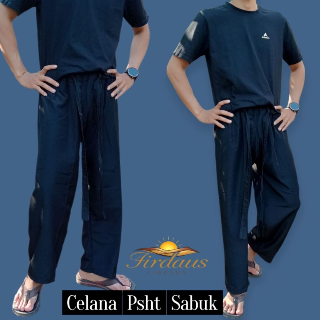 Celana Pangsi PSHT Tanpa Saku //Celana Silat Pria // Celana Hitam