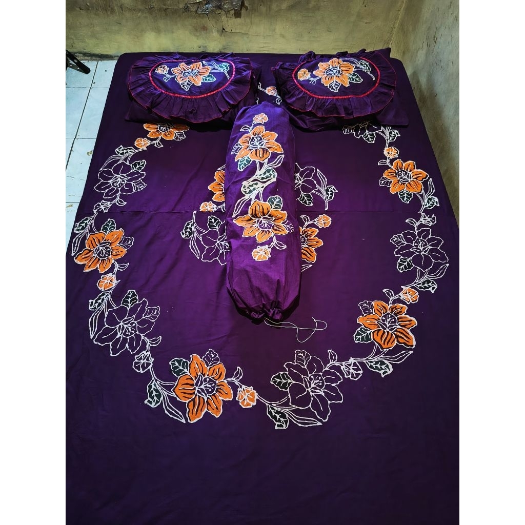 SPREI BATIK JADUL BATIK CAP KARET ELASTIK BAHAN KAIN ASLI KATUN ADEM TEBAL SARUNG BANTAL GULING