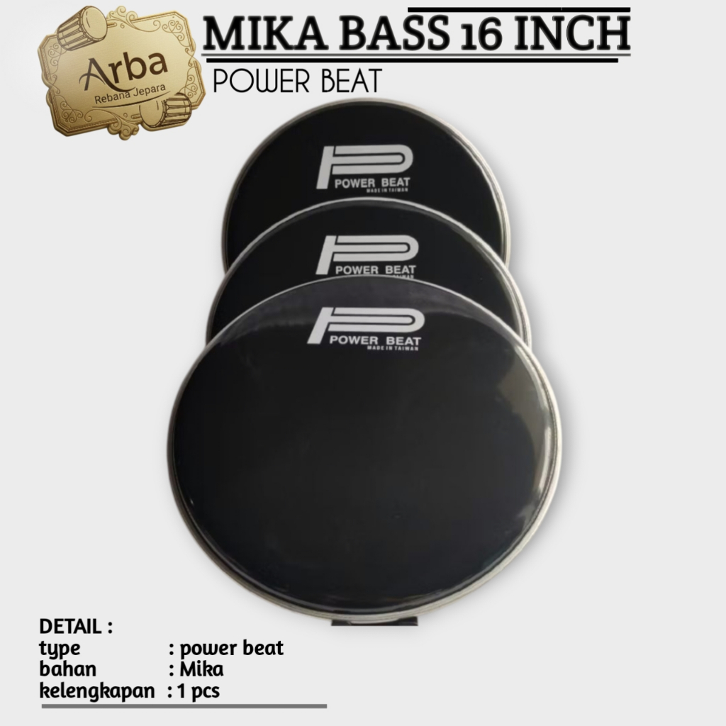 Mika Head Bass 16in Power Beat Black / Mika Bass 14 Inch / Mika Bass Hadroh