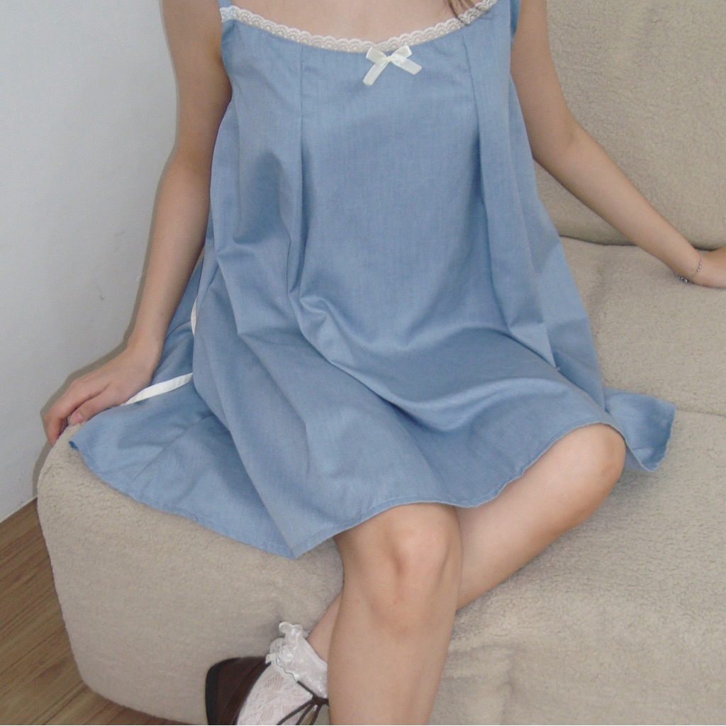 Lilou Dress | Pastel Blue Dress | Navy Dress | Slip Dress