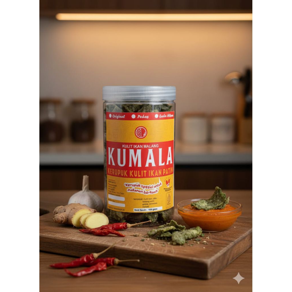 Kerupuk Kulit Ikan Salmon Lokal Rasa Balado