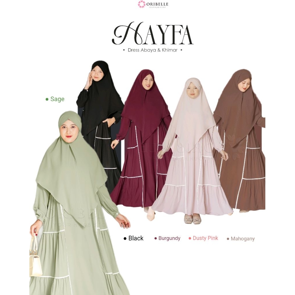Oribelle Indonesia Official - Hayfa Gamis set khimar Terbaru Arabian anti UV