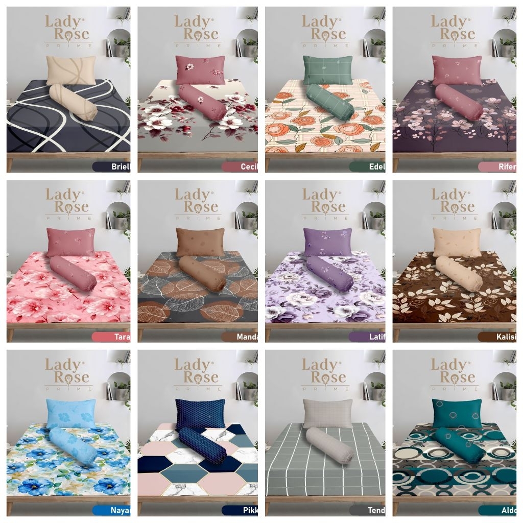 LADY ROSE-Sprei Single Lady Rose ukuran 120x200 Tinggi 30cm