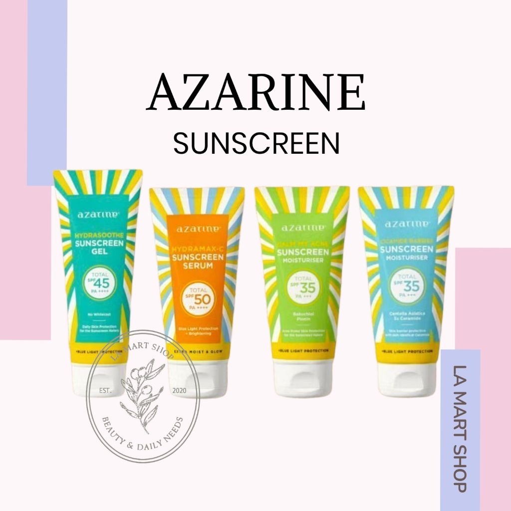 Azarine Hydrasoothe Sunscreen Gel 50ML / Azarine Hydramax C Sunscreen Serum 40ML / Azarine Calm My A