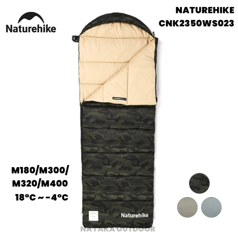 Sleeping Bag Camping Naturehike CNK2350WS023 M Series Kantong Tidur Hiking Tebal Hangat Sliping Bag 