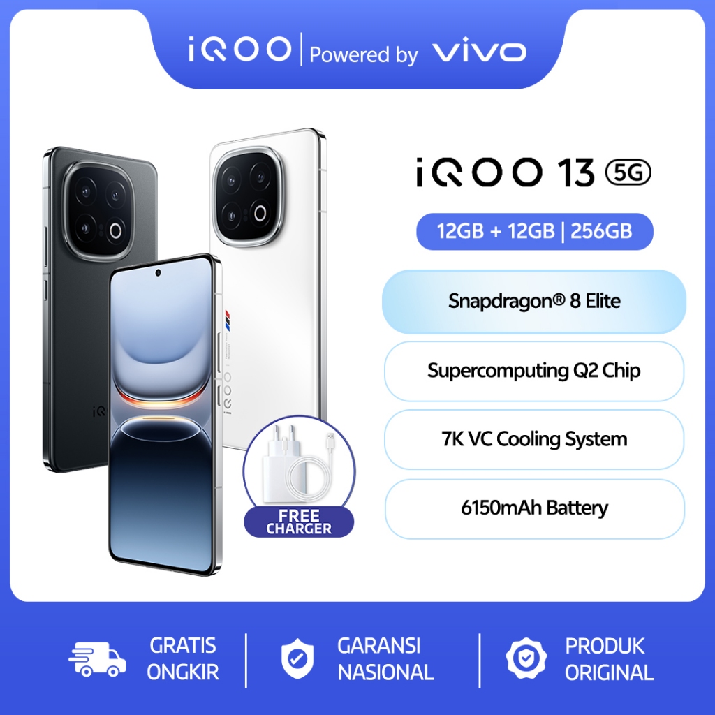 vivo iQOO 13 (12/256)- 1st Snapdragon 8 elite, 7000mm2 VC Cooling system, 6150mAh+120W, 144Hz LTPO A