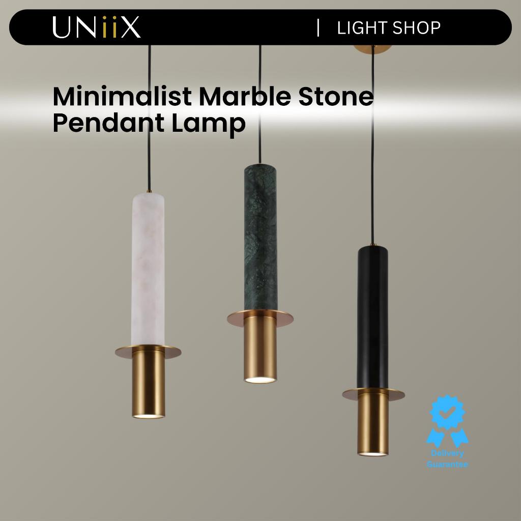 UNiiX - LG343/1 | Lampu Gantung Batu Marmer Minimalis Lampu Gantung Kamar Bedside Model Batu Marmer 