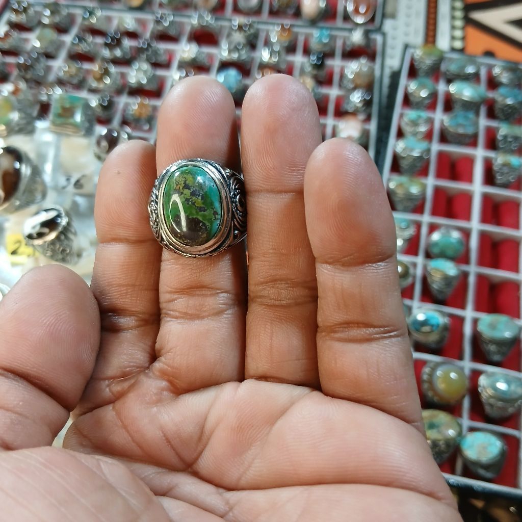 cincin batu pirus persia serat emas