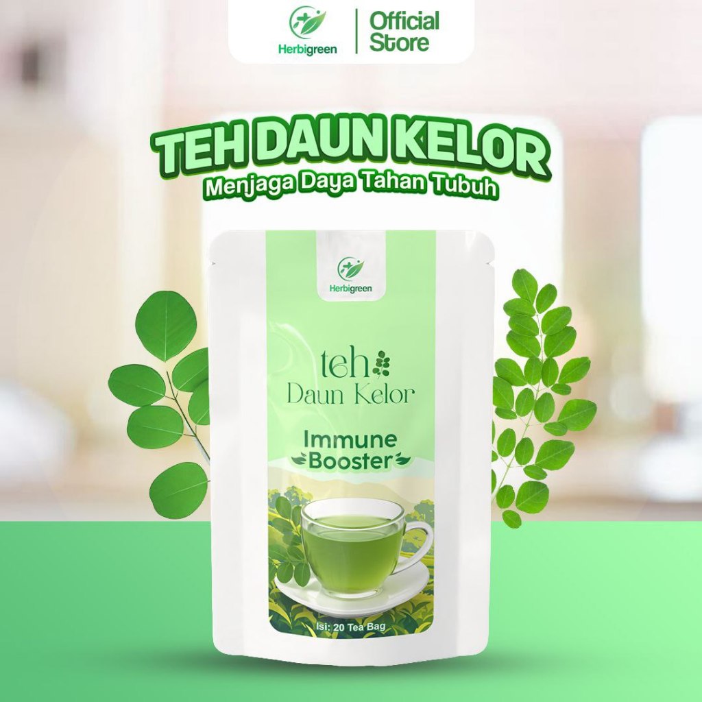 Herbigreen Teh Daun Kelor Herbal Alami Detoks teh daun kelor, teh kelor, teh kelor herbal, teh daun 