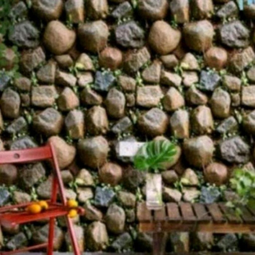 Wallpaper Dinding Motif Batu Alam Bulat