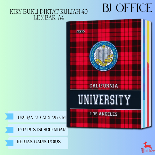 KIKY Buku Diktat Kuliah 40 Lembar - Buku Tulis Bergaris Ukuran Besar A4