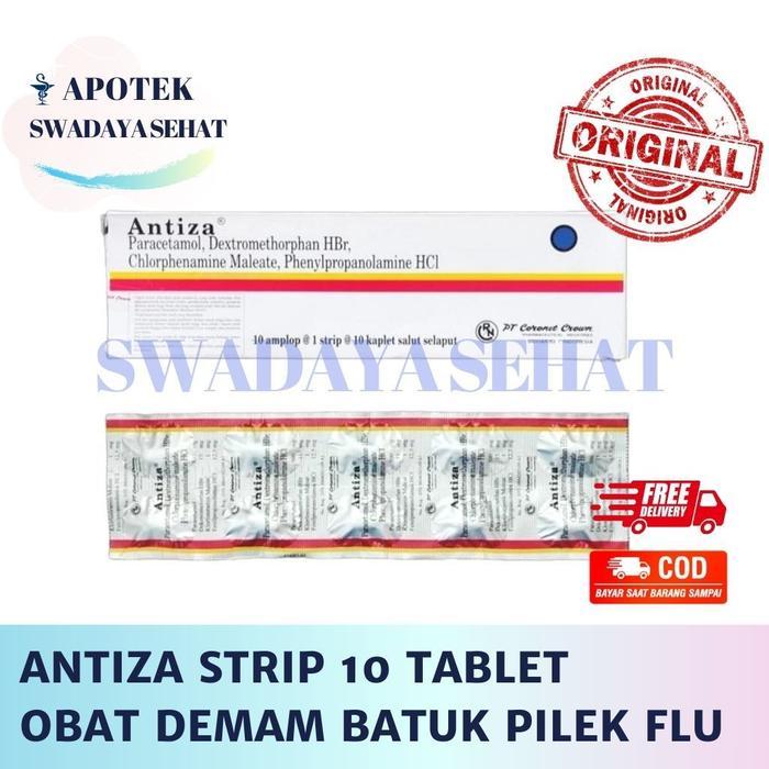 ANTIZA STRIP - Obat Demam Batuk Pilek Flu 10 Tablet Antisa