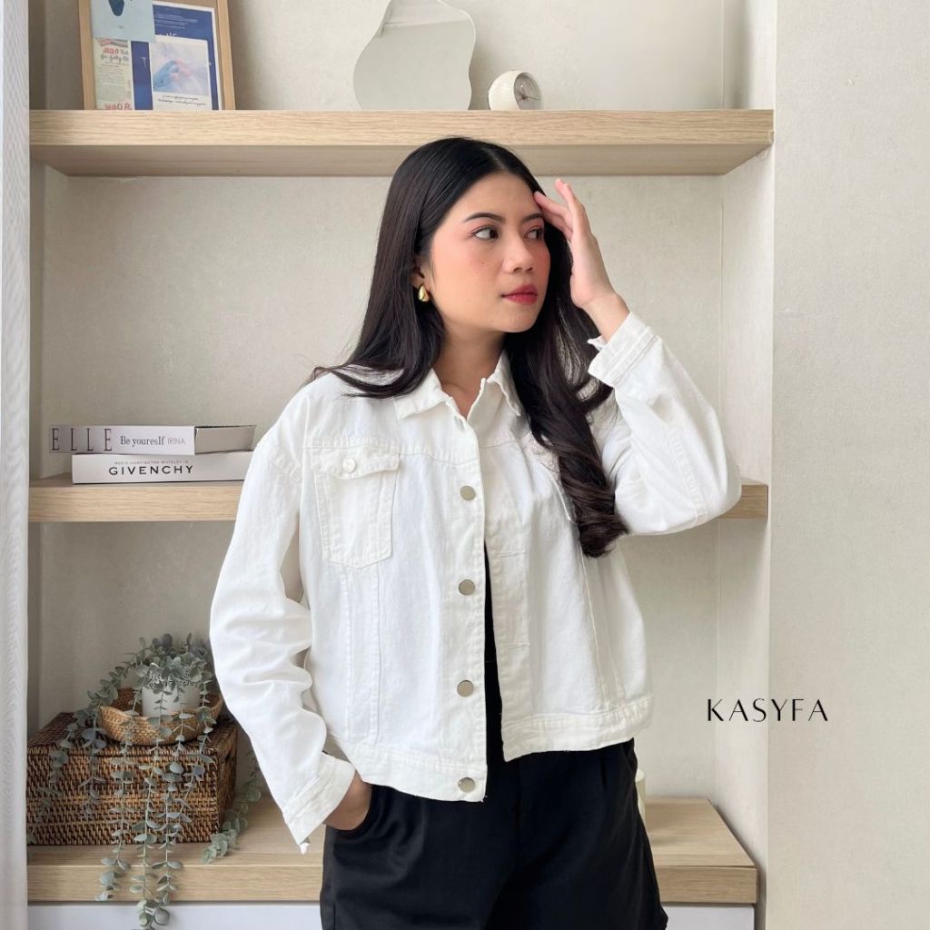 BEST DEALS WITNEY JAKET JEANS PUTIH WANITA JAKET CROP BIONDY