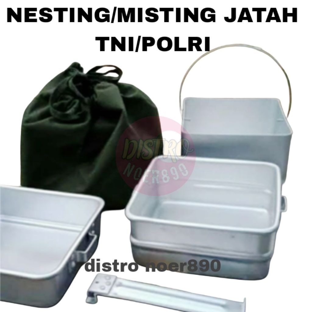 Nesting misting jatah TNI POLRI hitam hijau outdoor camping tempat makan distro noer890