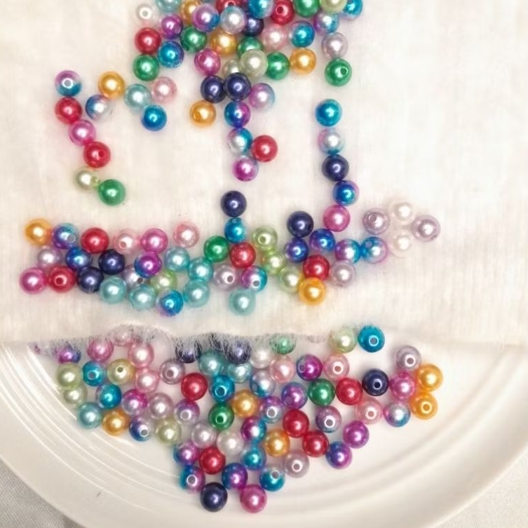 [ 25 gr ] Manik Mutiara Sintetis | Mutiara Berat | Mutiara Lubang Tembus Ukuran 8mm