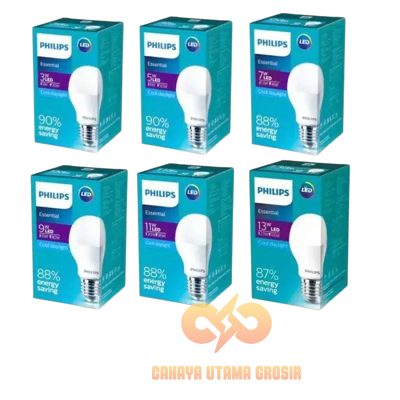 Lampu LED bulb Philips 15 Watt Essential putih Cool daylight 15w E27