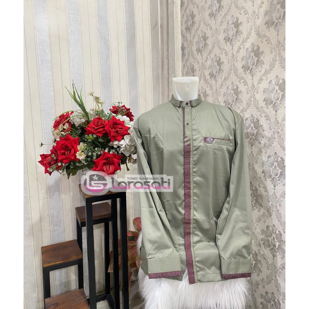 baju Koko merk MAJIDAH lengan panjang kekinian/baju Koko kualitas Premium