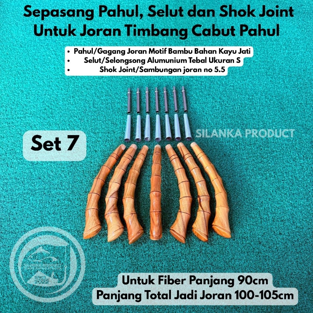 Sepasang Pahul, Selut dan Shok Joint Untuk Joran Timbang Cabut pahul U/piber 90cm/joran Cabut Pahul