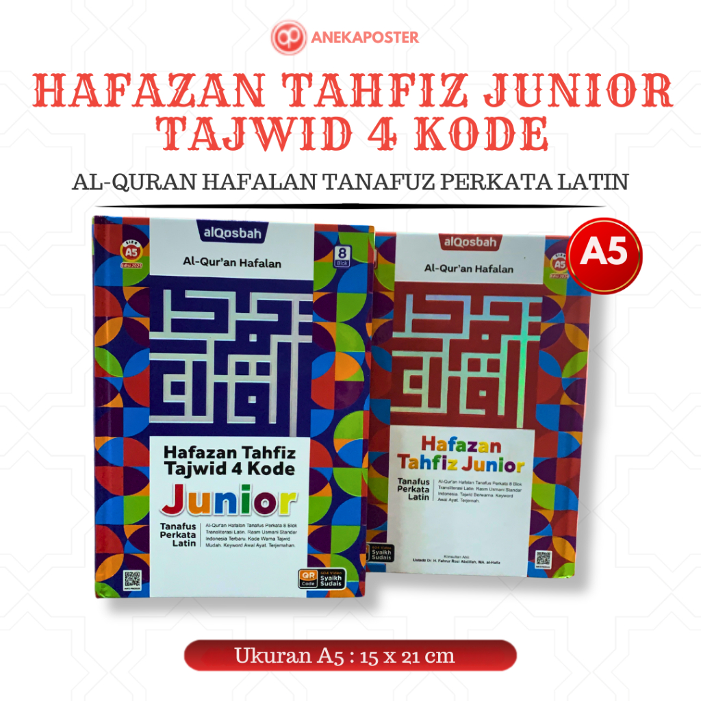Al Qur'an Alqosbah Terjemah Tajwid Warna Ukuran Sedang A5 Hafazan Tahfiz Junior Al Qosbah 8 Blok