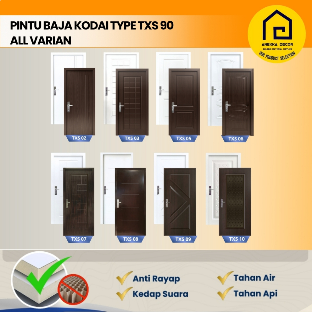 KODAI TXS Pintu Baja Ukuran 90 x 206 cm | Pintu Utama | Pintu Baja - All Varian 90