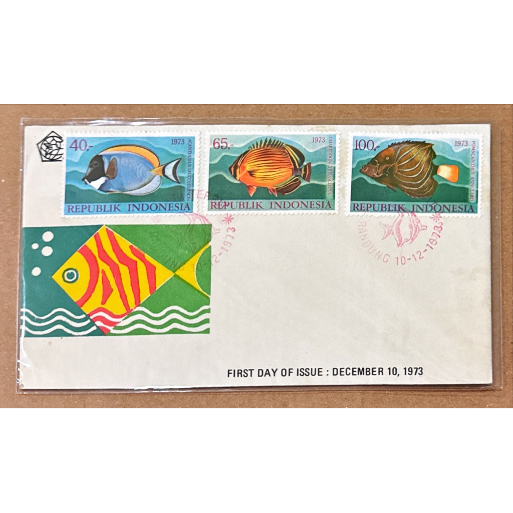 PRANGKO INDONESIA 1973 SHP IKAN HIAS LAUT MINT.