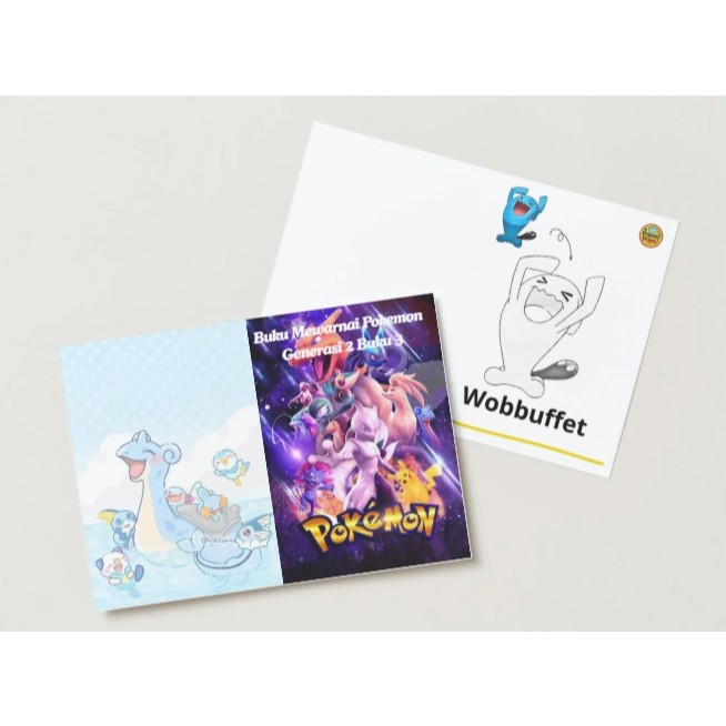 Buku dan Lembar Kerja Mewarnai anak-anak TERMURAH Tema Pokemon Generasi 2 Buku 3