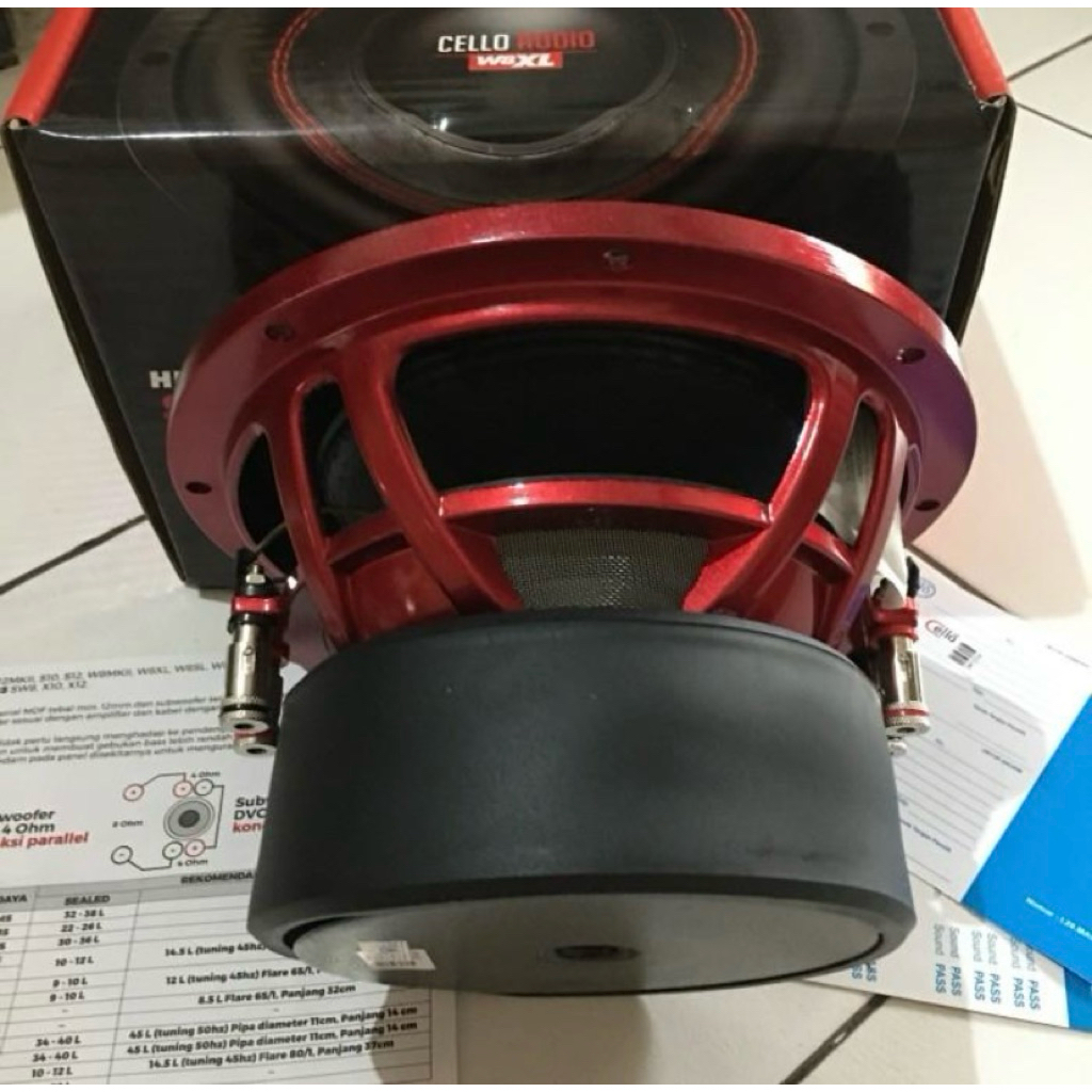 Subwoofer  Cello W8XL Monster Subwoofer 8 inch DVC 4 om