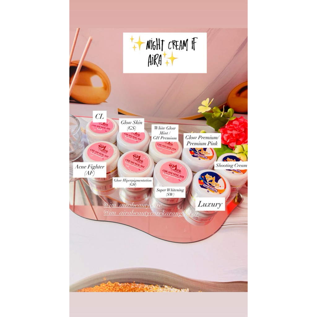 Night Cream code CL, GS, GH, T, SW, Glow, Premium Dosting