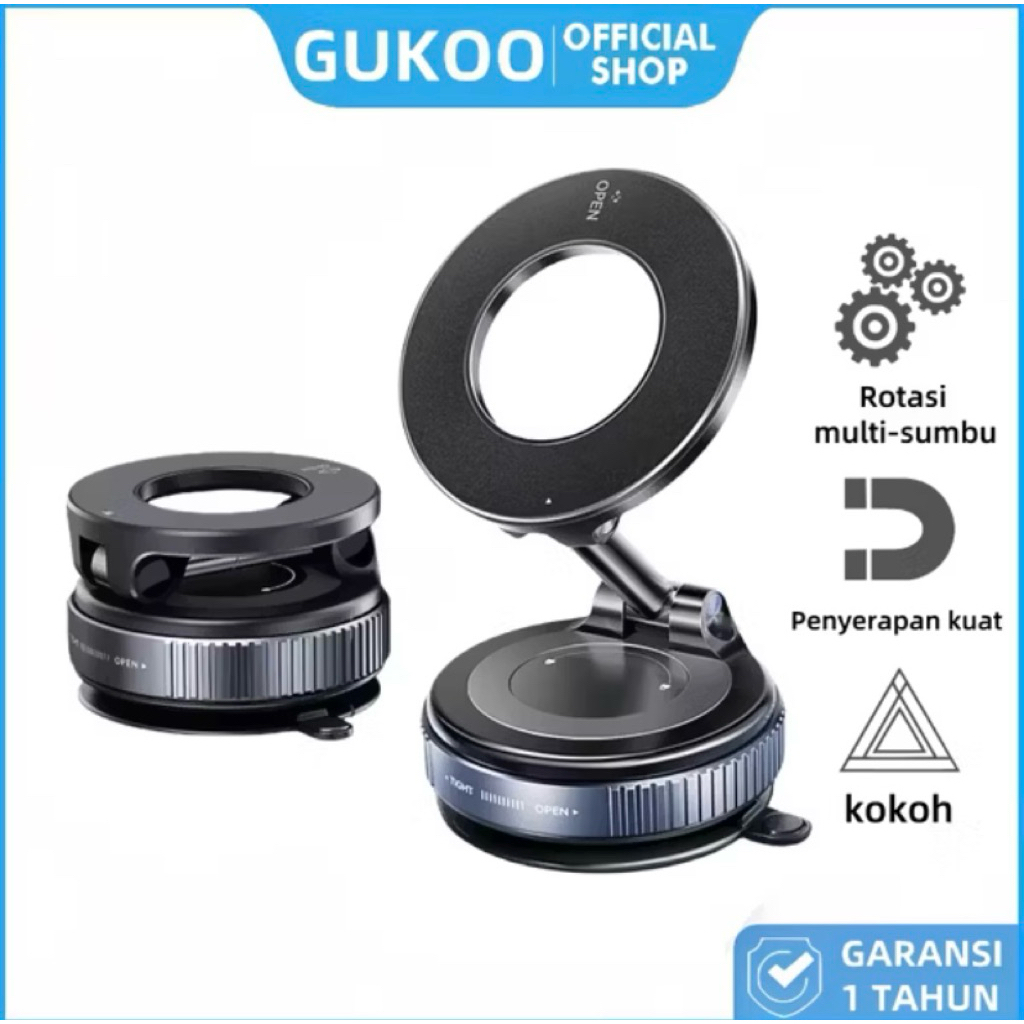 GUKOO Holder HP Magnetic 360° Bisa Diputar & Dilipat + Pasang 1 Klik Anti Jatuh