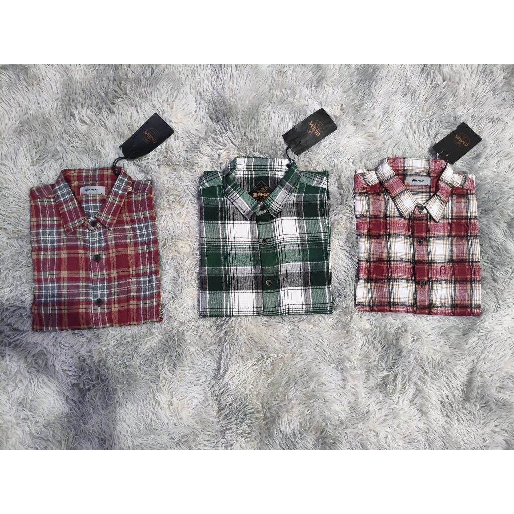 KEMEJA FLANEL EMBA ORIGINAL/Kemeja pendek flanel emba original/KEMEJA EMBA ORIGINAL