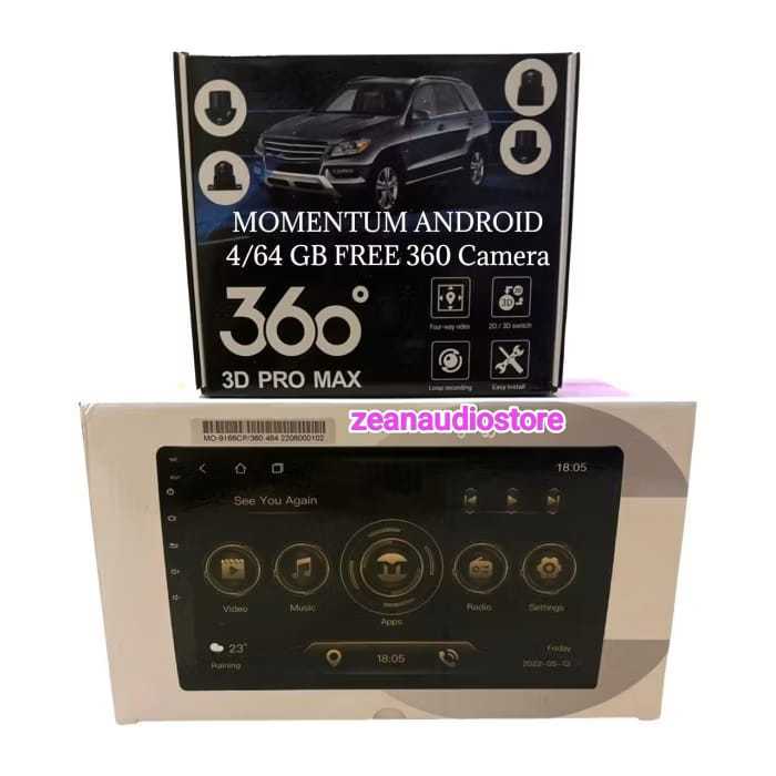 Headunit Android 9 Inch 10 Inch Momentum 4GB+64GB MO-9166 / 1166 Free Kamera 360