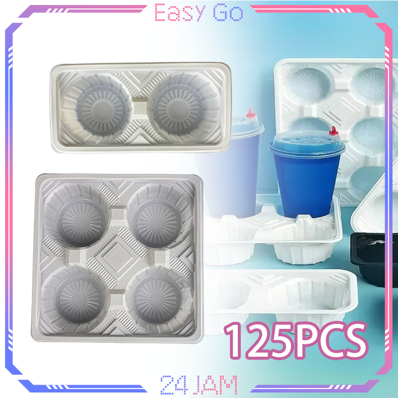 Isi 125pcs Cup Holder Take Away 2cup / 4cup Tatakan Cup Take Away Tatakan Gelas Take Away Cup Tray H