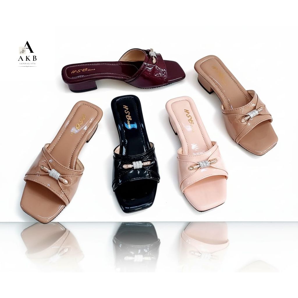 Sandal wanita Heels Selop Elegan 3 cm