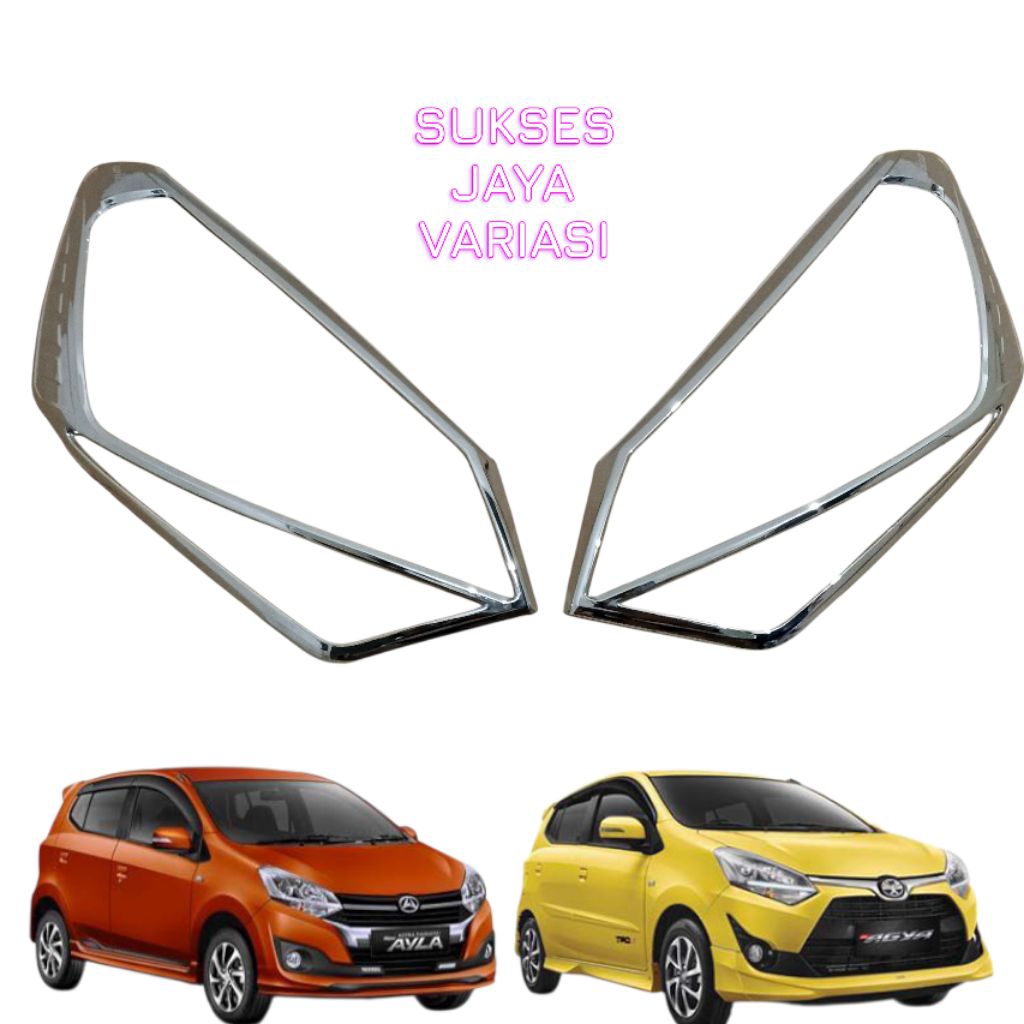 GARNISH LAMPU DEPAN LIST LAMPU DEPAN MOBIL AGYA 2017-2022 CHROME
